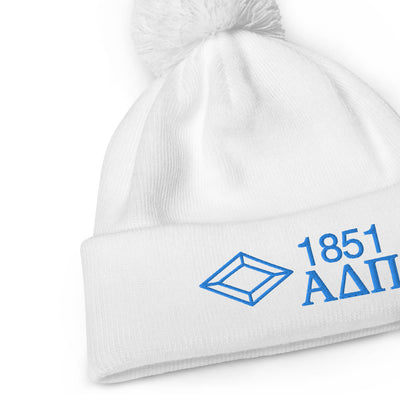 Alpha Delta Pi Founding Year 1851 Pom Pom Beanie