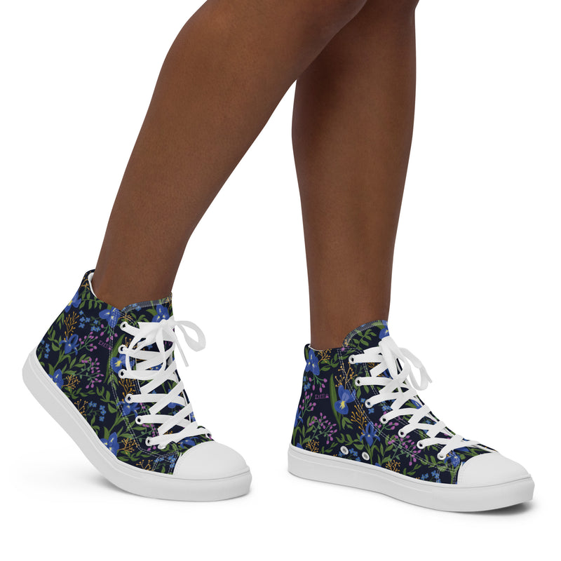 Sigma Alpha Epsilon Pi High Top Canvas Shoes showing side view on model walking