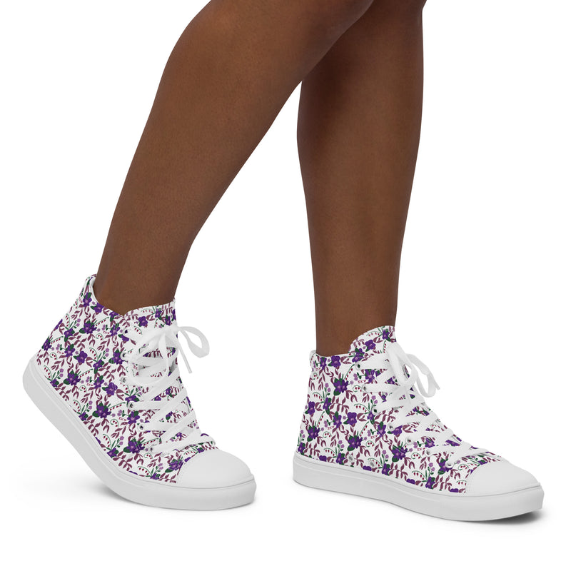 Sigma Kappa Violet Floral Print High Tops on woman&