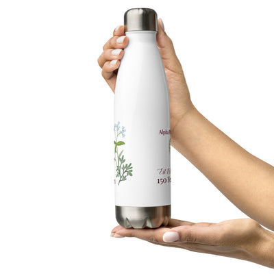 Alpha Phi 150th Anniversary Stainless Steel Water Bottle in model's hands