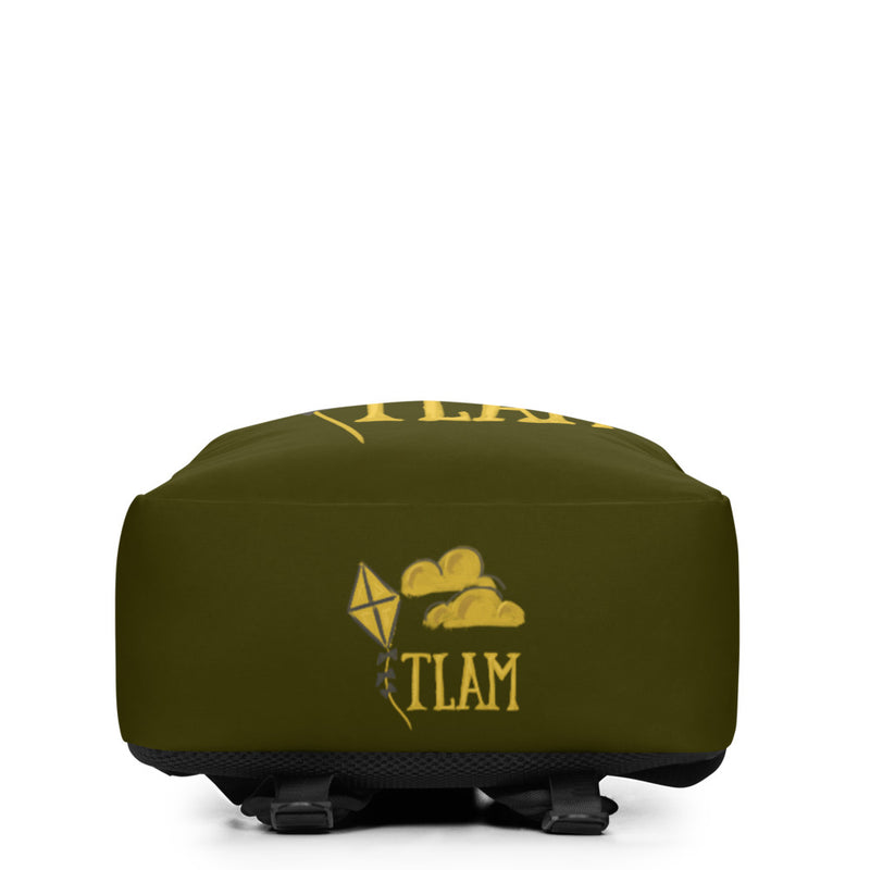 Kappa Alpha Theta TLAM Black Backpack showing bottom of bag with design