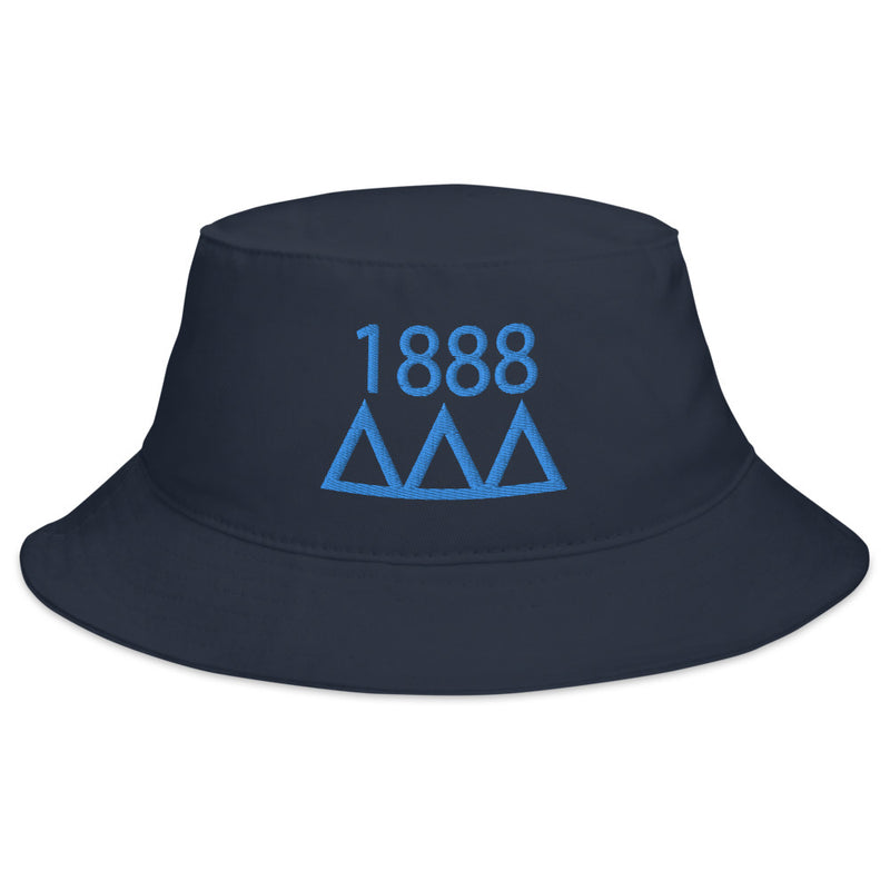 Tri Delta Sorority Bucket Hat in Navy with Cerulean blue embroidery