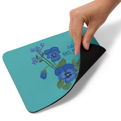 Tri Delta Sorority Mouse Pad showing non-slide rubber backing