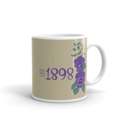 Tri Sigma 1898 Sorority Mug shown in full view in 11 oz size
