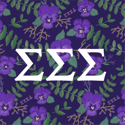Tri Sigma Sorority Sticker with Sigma Sigma Sigma Greek letter design