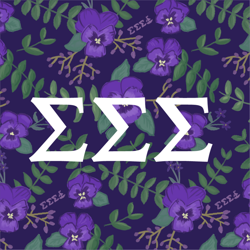 Tri Sigma Sorority Sticker with Sigma Sigma Sigma Greek letter design