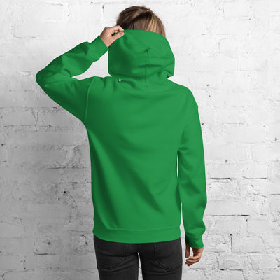 Back view of Theta Kite Comfy Hoodie in Kelly Green