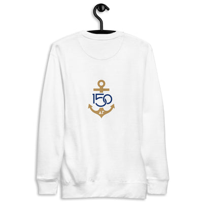 Delta Gamma 150th Anniv. Navy Bronze Premium Sweatshirt showing back of sweatshirt