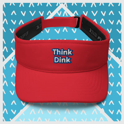 Think Dink embroidered visor in red white and blue