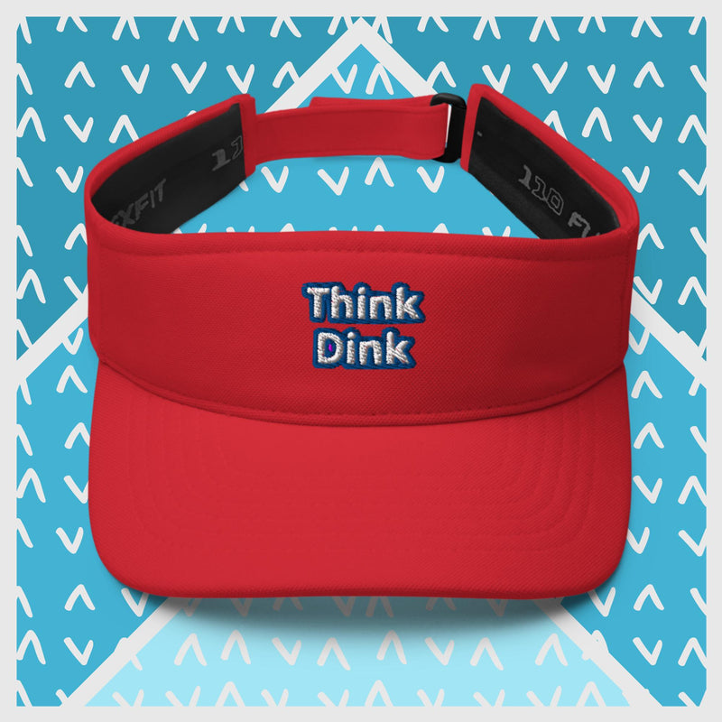 Think Dink embroidered visor in red white and blue