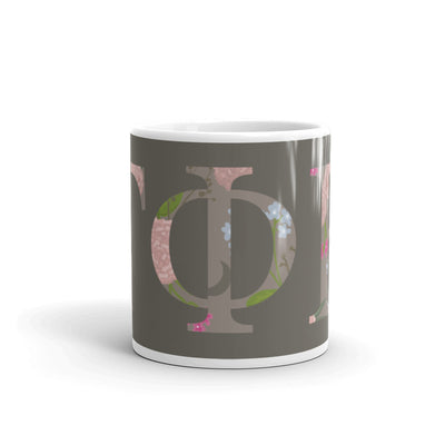 Gamma Phi Beta Greek Letters Glossy Mug showing print wrapping around mug