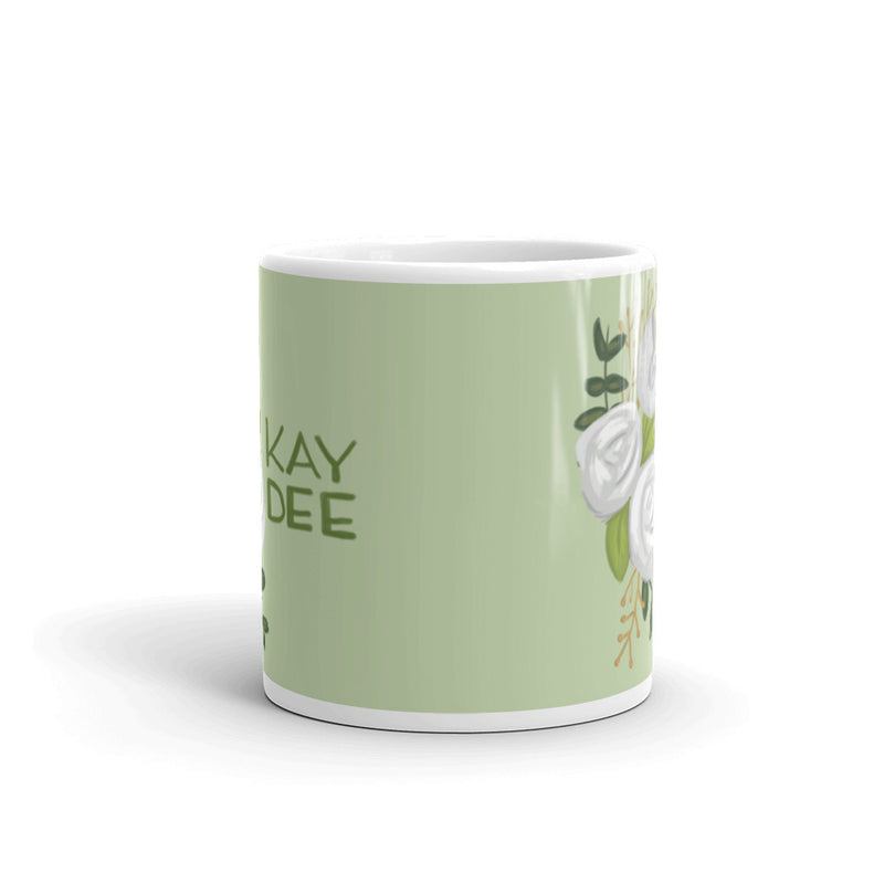 Kappa Delta "Kay Dee" Light Green Mug showig print wrapping around mug