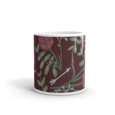 PI Beta Phi Carnation Floral Print Mug showingn print wrapping around mug