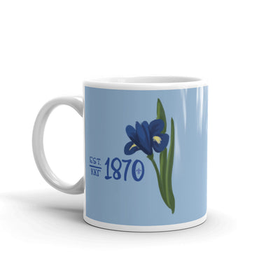 Kappa Kappa Gamma 1870 Founding Date Blue Glossy Mug in 11 oz size