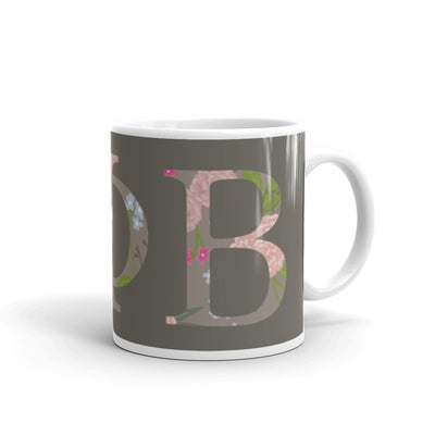 Gamma Phi Beta Greek Letters Glossy Mug with handle on right