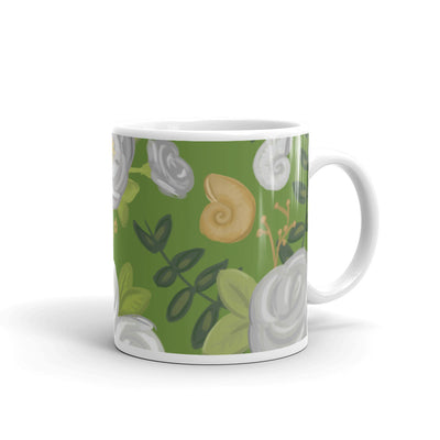 Kappa Delta Floral Pattern Glossy Mug in green
