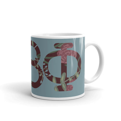 PI Beta Phi Greek Letters Silver and Wine Mug in 11 oz size