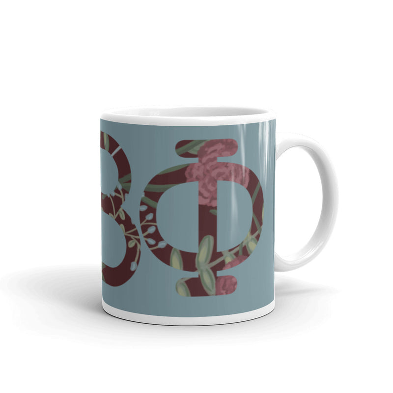 PI Beta Phi Greek Letters Silver and Wine Mug in 11 oz size