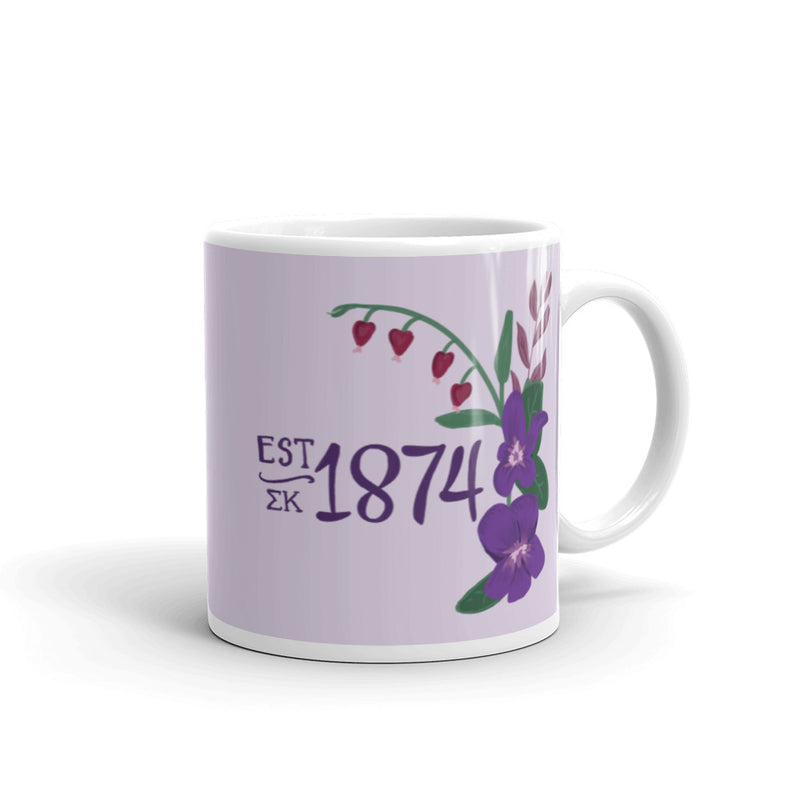 Sigma Kappa 1874 Founding Date Lavender Mug in 11 oz size