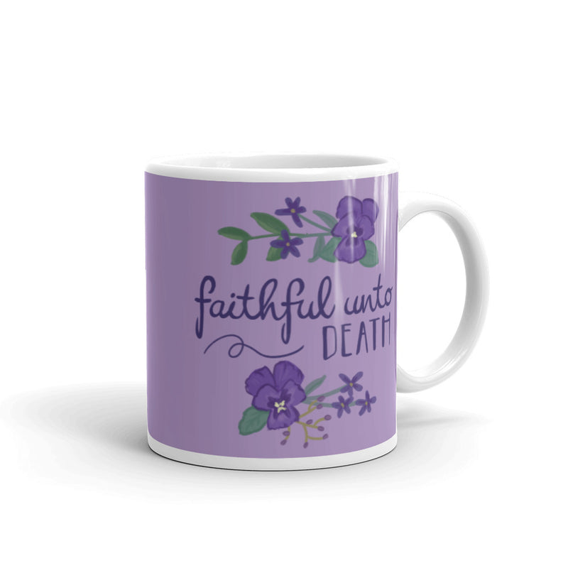 Tri Sigma Faithful Unto Death Motto Mug in 11 oz size