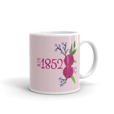 Phi Mu 1852 Founding Date Glossy Mug in 11 oz size