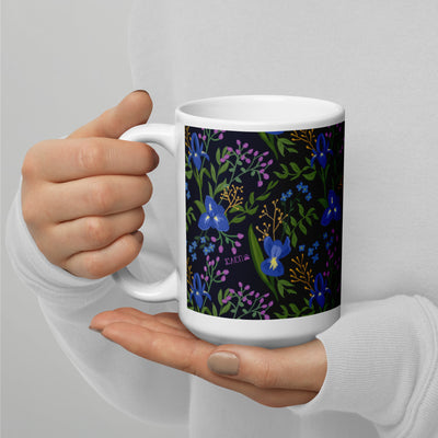 Sigma Alpha Epsilon Pi Floral Print Mug in 15 oz size