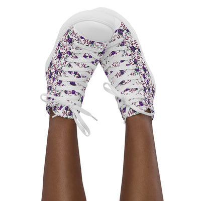 Sigma Kappa Violet Floral Print High Tops on woman's feet