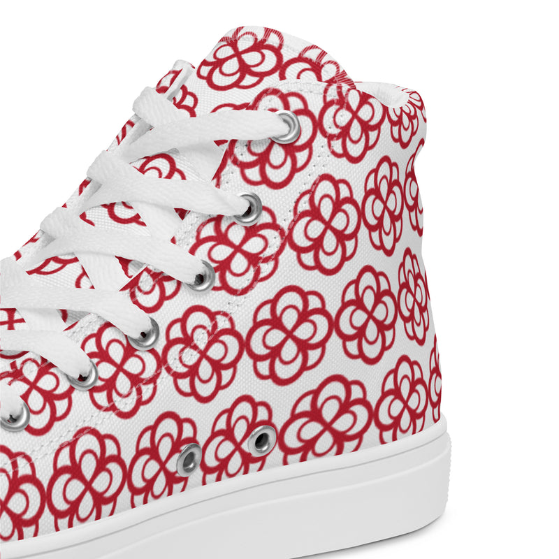 Alpha Omicron Pi Infinity Rose High Tops showing detail in detail