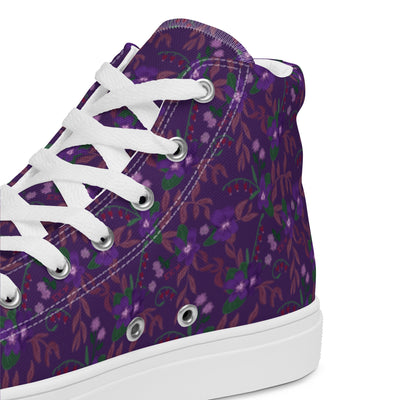 Sigma Kappa Violet Floral Print Women’s High Tops showing product detail