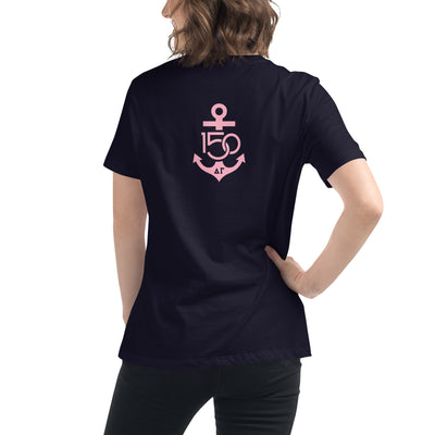 Delta Gamma 150th Anniversary Women's Relaxed T-Shirt in Navy blue