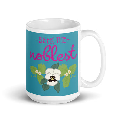 Zeta Tau Alpha Seek the Noblest Motto Mug in Turquoise in 15 oz size