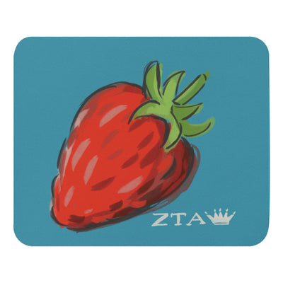 Zeta Tau Alpha Strawberry Mouse Pad shown in full size in turquoise