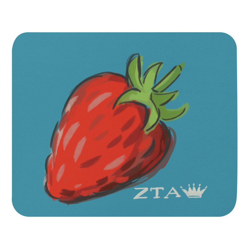 Zeta Tau Alpha Strawberry Mouse Pad shown in full size in turquoise